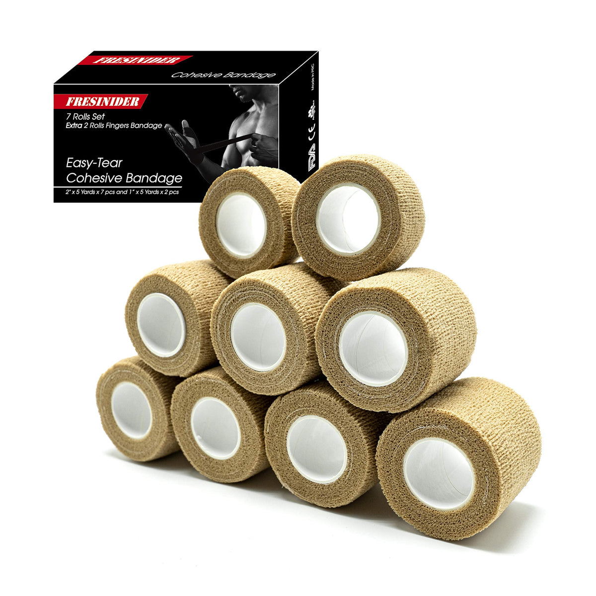 FRESINIDER 16 Rolls Self Adhesive Wrap Athletic Tape Gauze,Medical Bandage,Breathable Elastic Cohesive Bandage for Sports Injury & Pet (Camo)