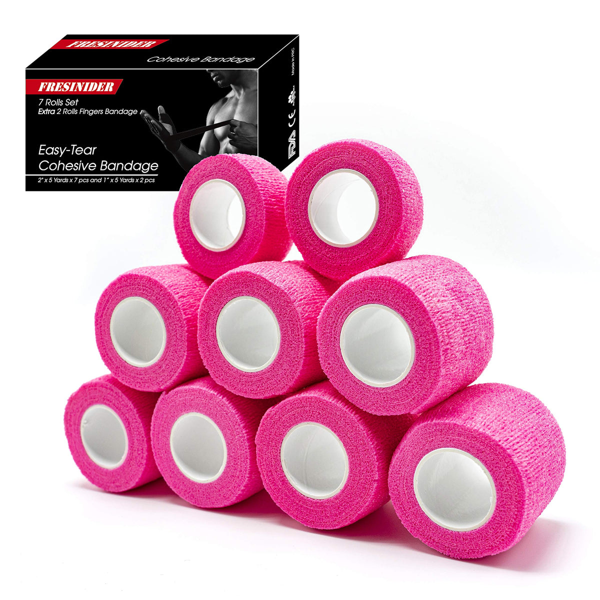 FRESINIDER 16 Rolls Self Adhesive Wrap Athletic Tape Gauze,Medical Bandage,Breathable Elastic Cohesive Bandage for Sports Injury & Pet (Camo)