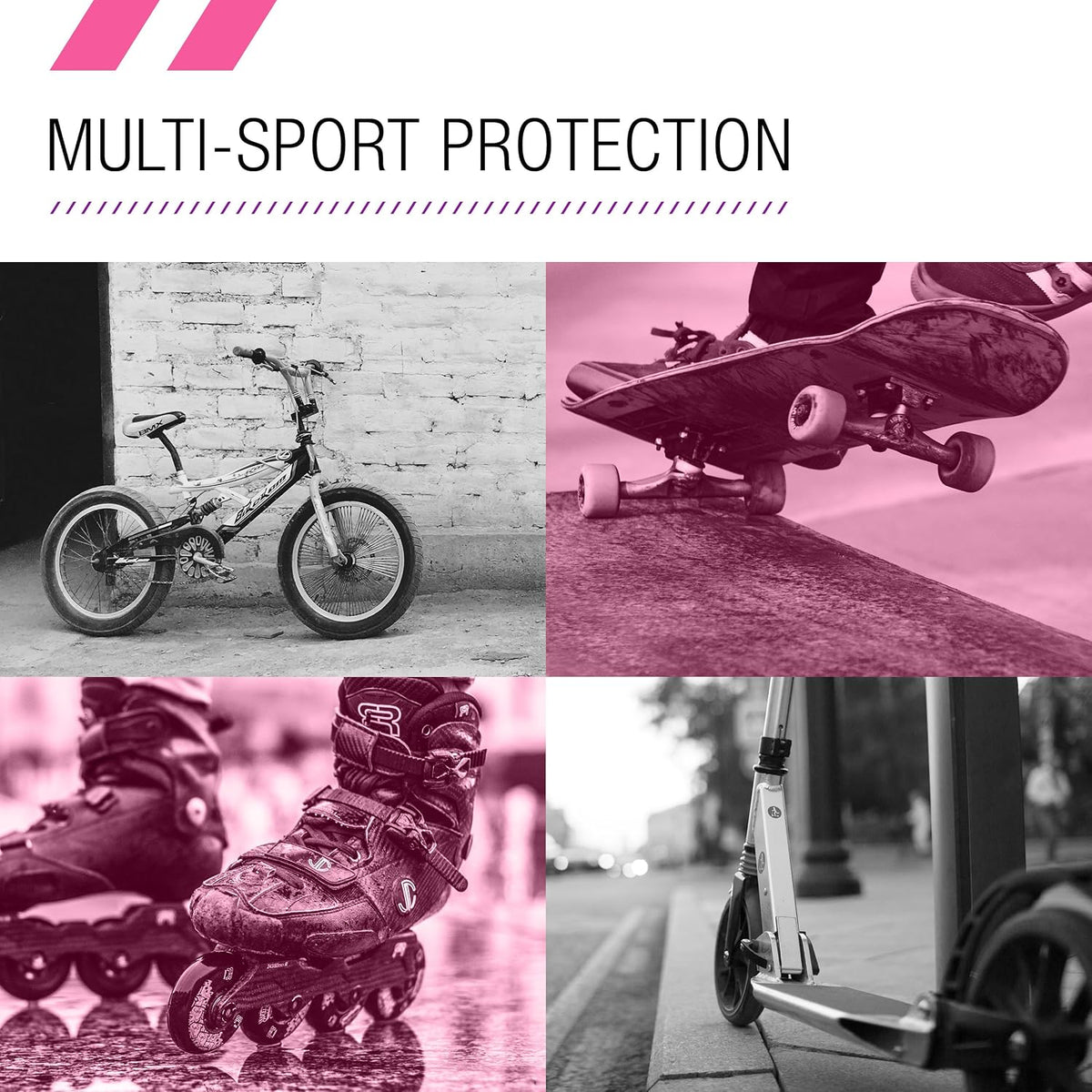 80SIX Multi-Sport Pad Set– Protective Gear for Skateboarding, Biking, Roller Skating, and Scooter