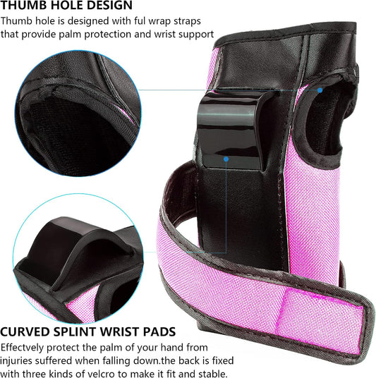 Adult Knee Pads Elbow Pads Wrist Guards for Adult Kids 6 in 1 Protective Gear Set for Skateboarding Biking Roller Skating Cycling Outdoor Sports